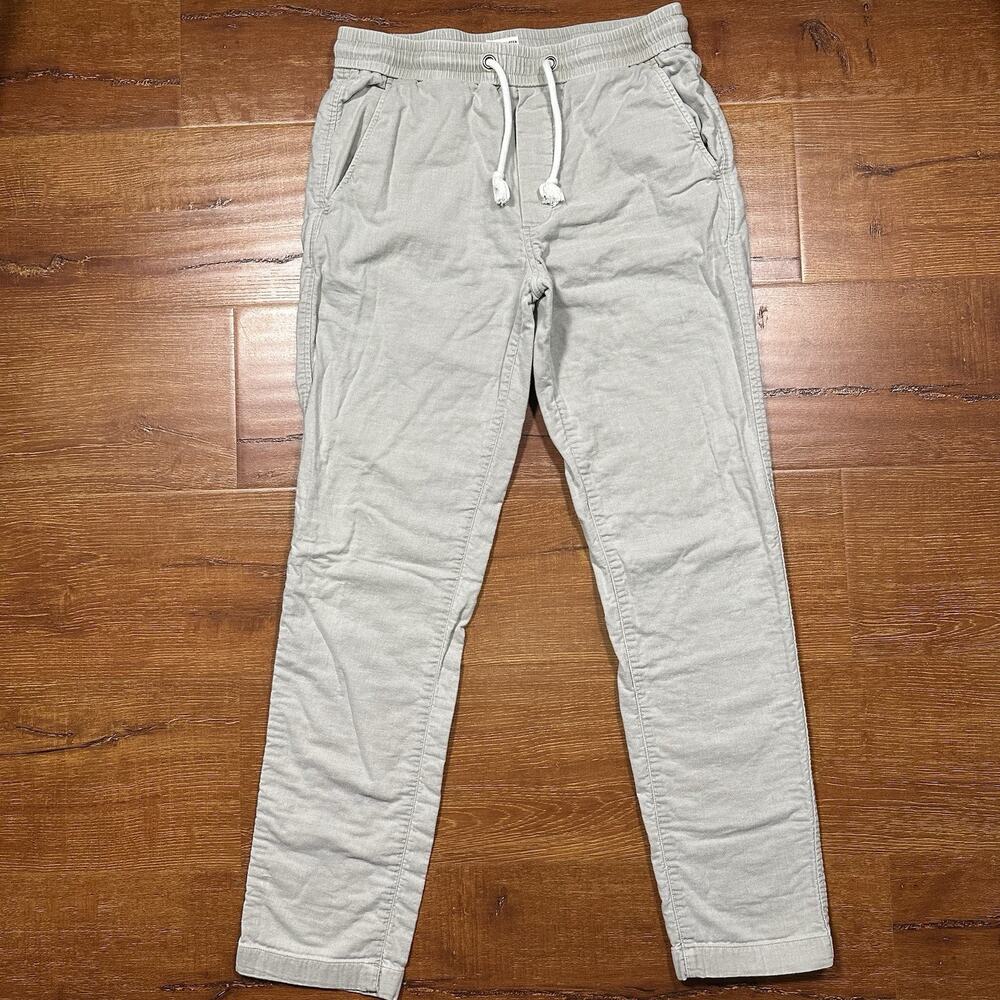 Marine Layer Chino Pants Mens S Gray Slim Straight Fit Pull On Drawstring Cotton